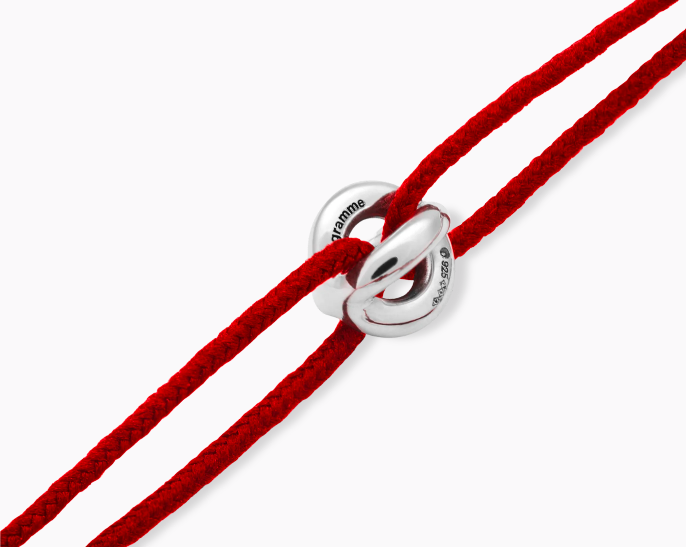 le-gramme-bracelet-cordon-entrelacs-rouge-le-1g-argent image 3