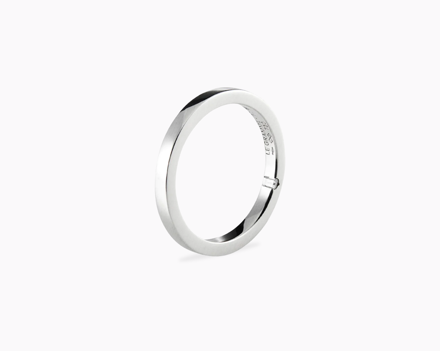 le-gramme-bague-ruban-2mm-la-5g-sertie-diamant-or-blanc-750 image 2