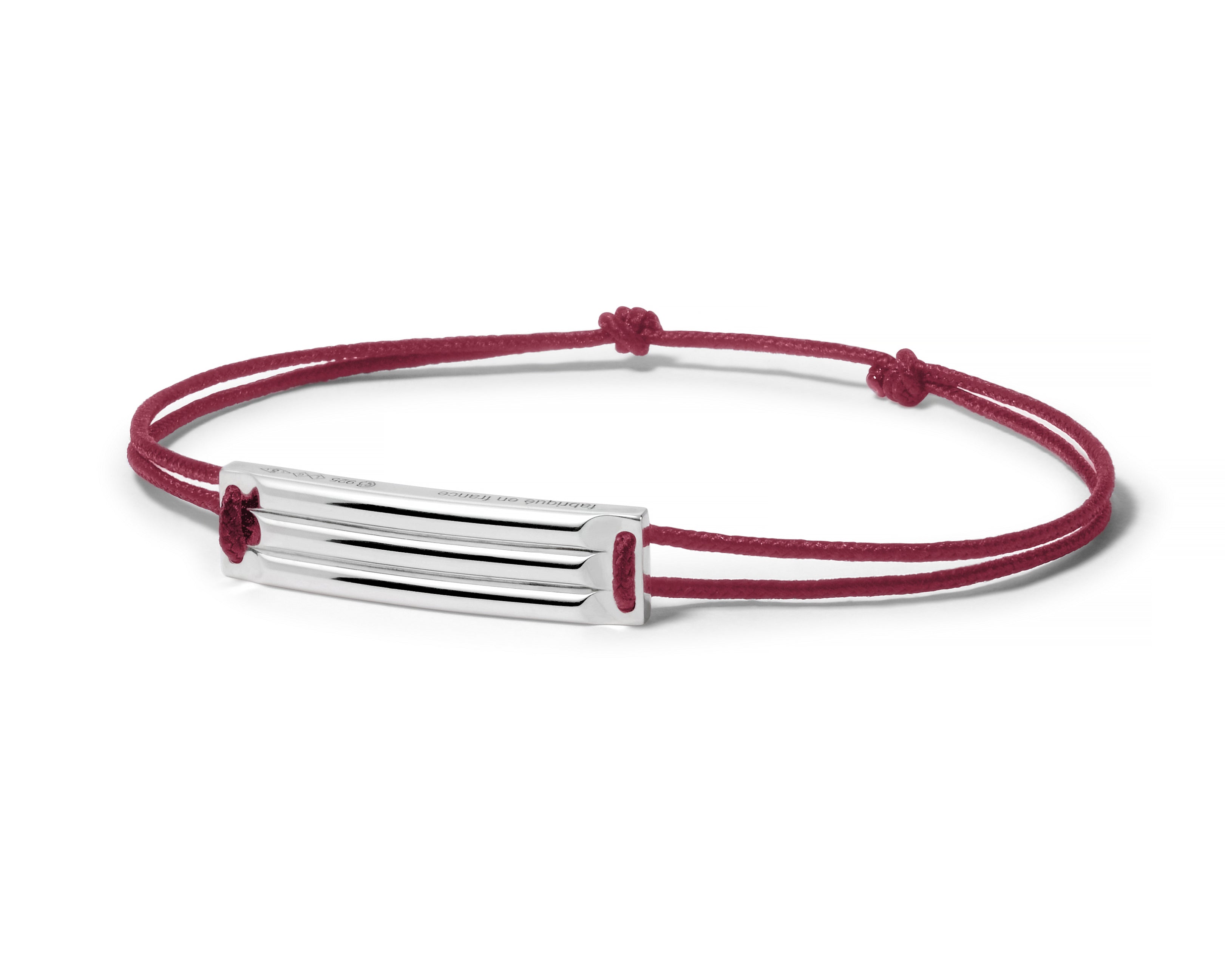 le-gramme-bracelet-cordon-bordeaux-godron-le-5g image 3