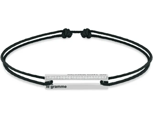le-gramme-bracelet-cordon-noir-perfor-le-1-7g-serti-diamants image 1