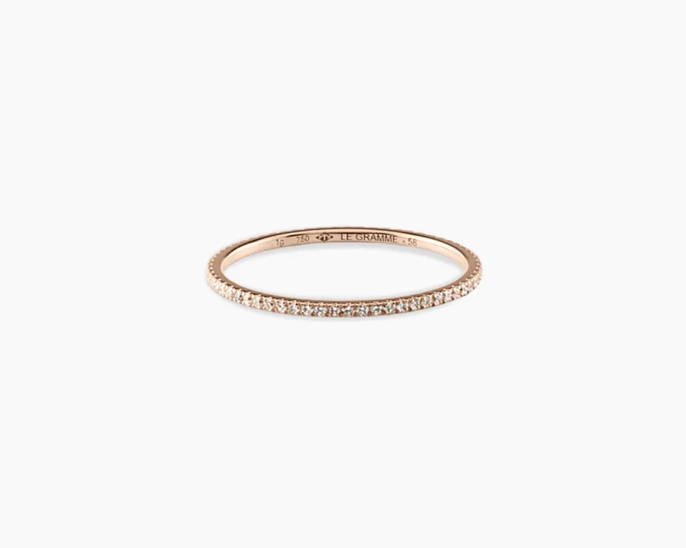 le-gramme-bague-la-1g-sertie-diamants-alliance-or-rouge-750 image 1