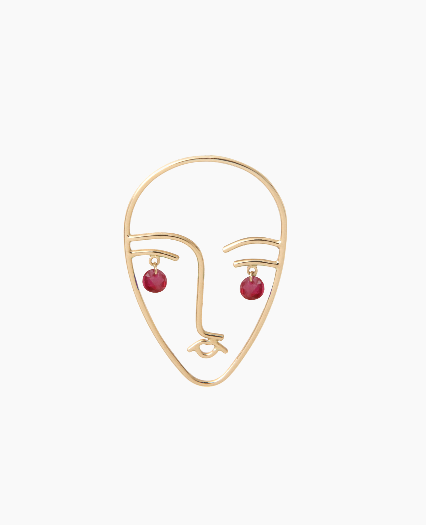 pers-e-paris-faces-matisse-boucle-d-oreille-ruby-or-18-carats image 1