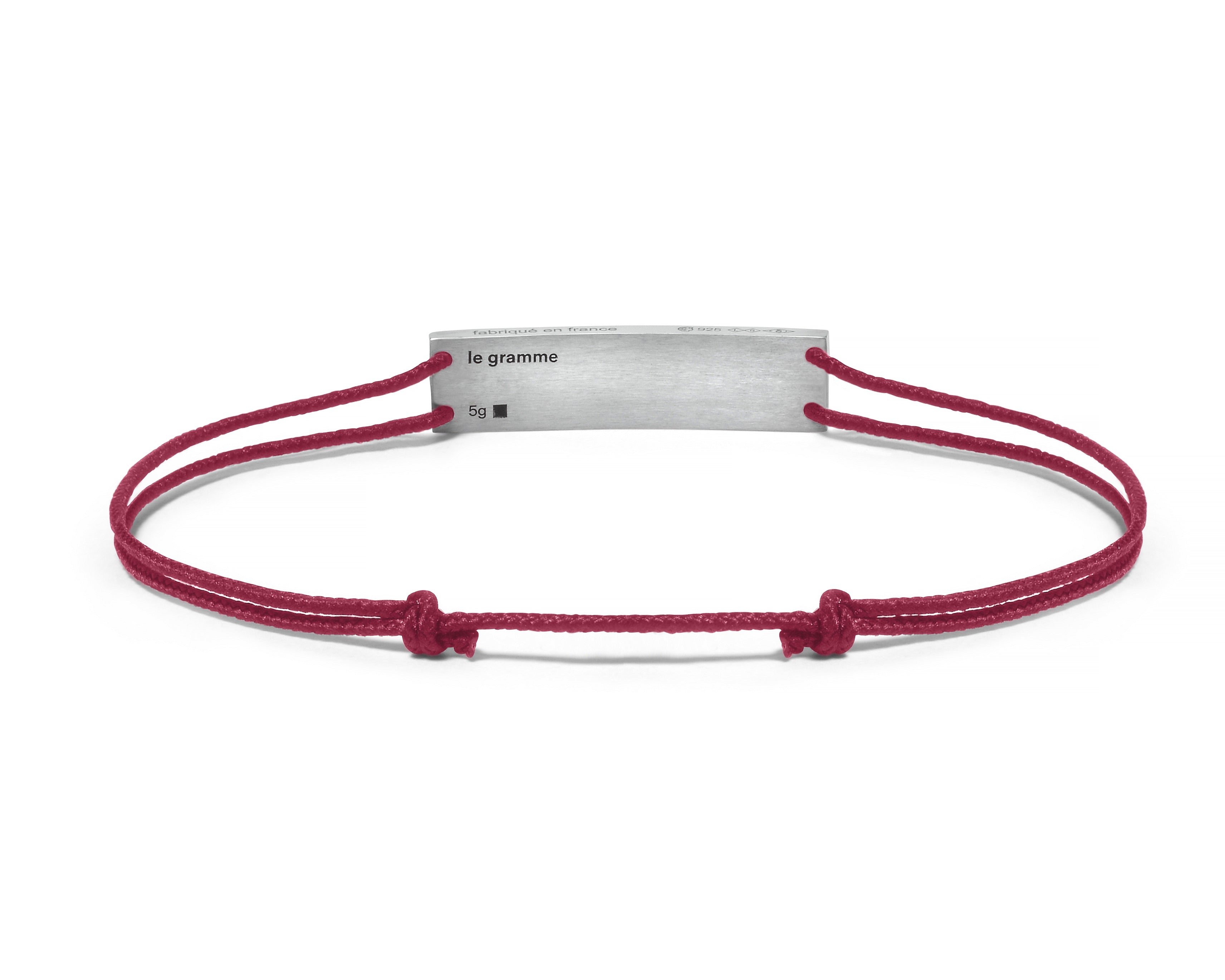 le-gramme-bracelet-cordon-bordeaux-godron-le-5g image 4