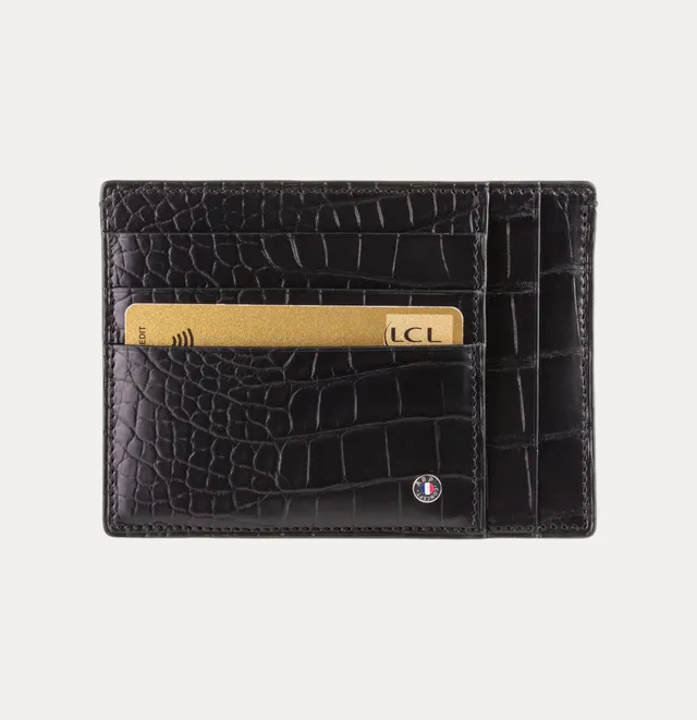 atelier-du-bracelet-parisien-tui-cartes-xxl-essential-black-alligator-cuir-allig image 1