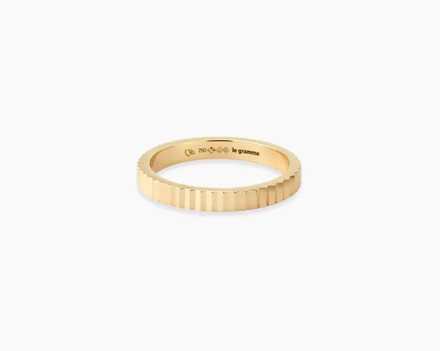 le-gramme-bague-ruban-guilloch-la-4g-alliance-or-jaune-750-3mm image 1
