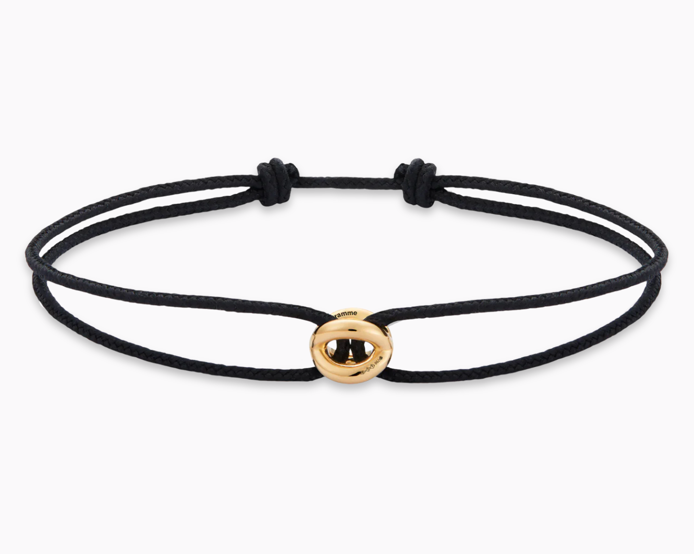 le-gramme-bracelet-cordon-entrelacs-noir-le-1g-or-jaune-750 image 1