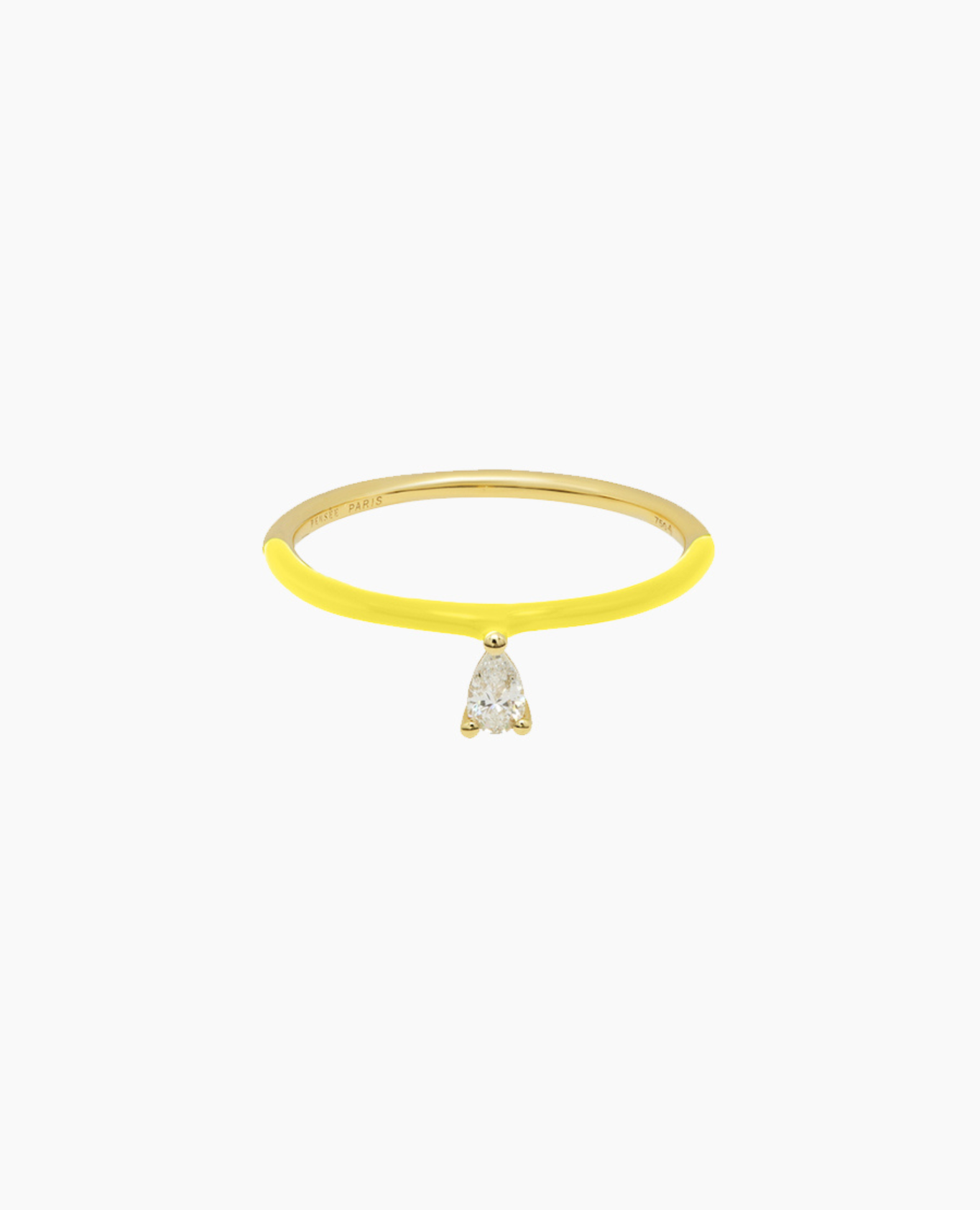 pers-e-paris-bague-enamel-jaune-un-diamant-poire-or-18-carats-mail-et-diamant image 1
