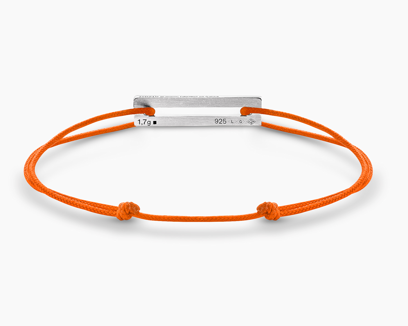 le-gramme-bracelet-cordon-orange-perfor-le-1-7g-argent-5-8mm image 2