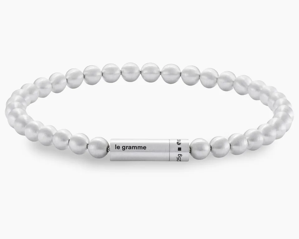 le-gramme-bracelet-beads-le-25g-argent-perles-5-mm-c-ble-1-1-mm image 1