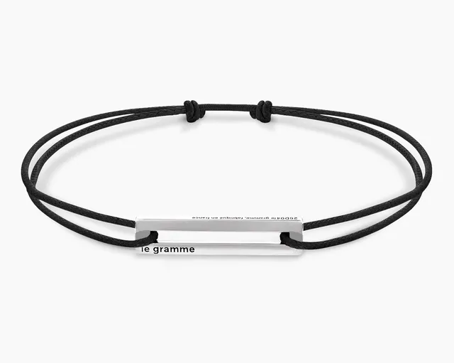 le-gramme-bracelet-cordon-noir-perfor-le-1-7g-argent image 1