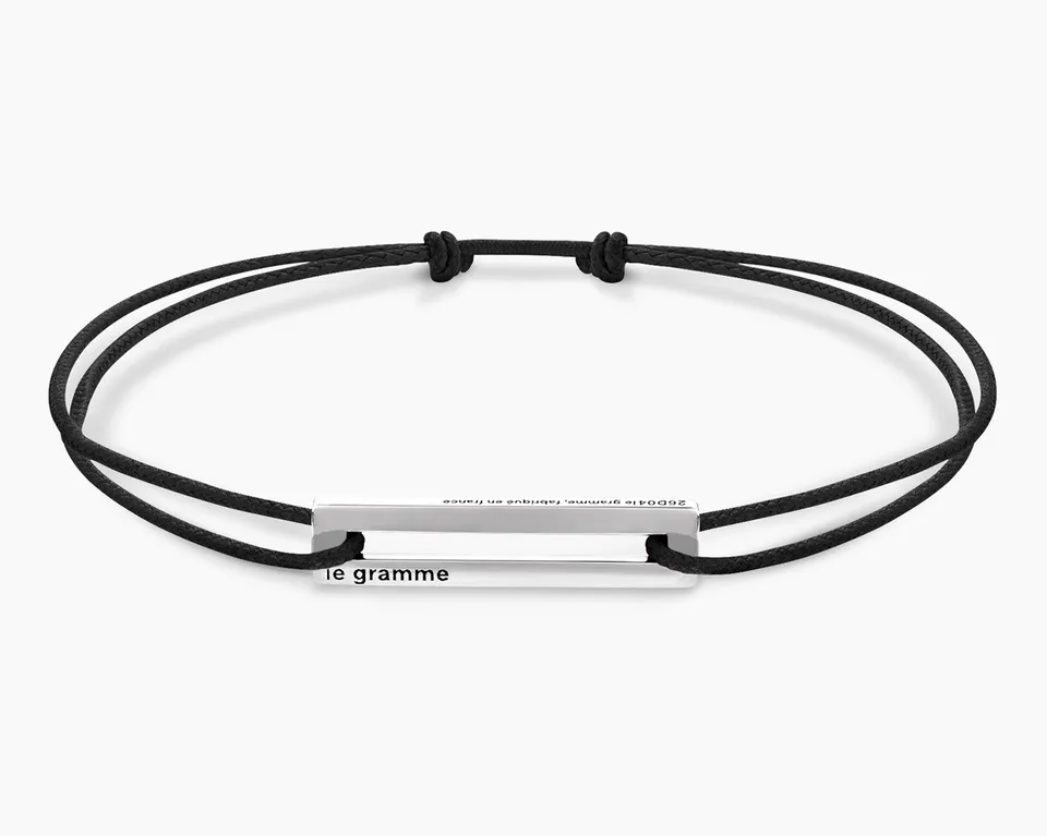 le-gramme-bracelet-cordon-noir-perfor-le-1-7g-argent image 1