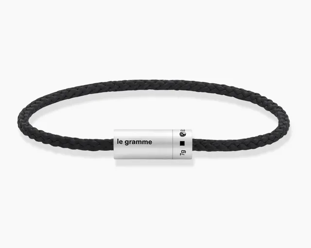 le-gramme-bracelet-c-ble-nato-noir-le-7g-fermoir-argent-925 image 1