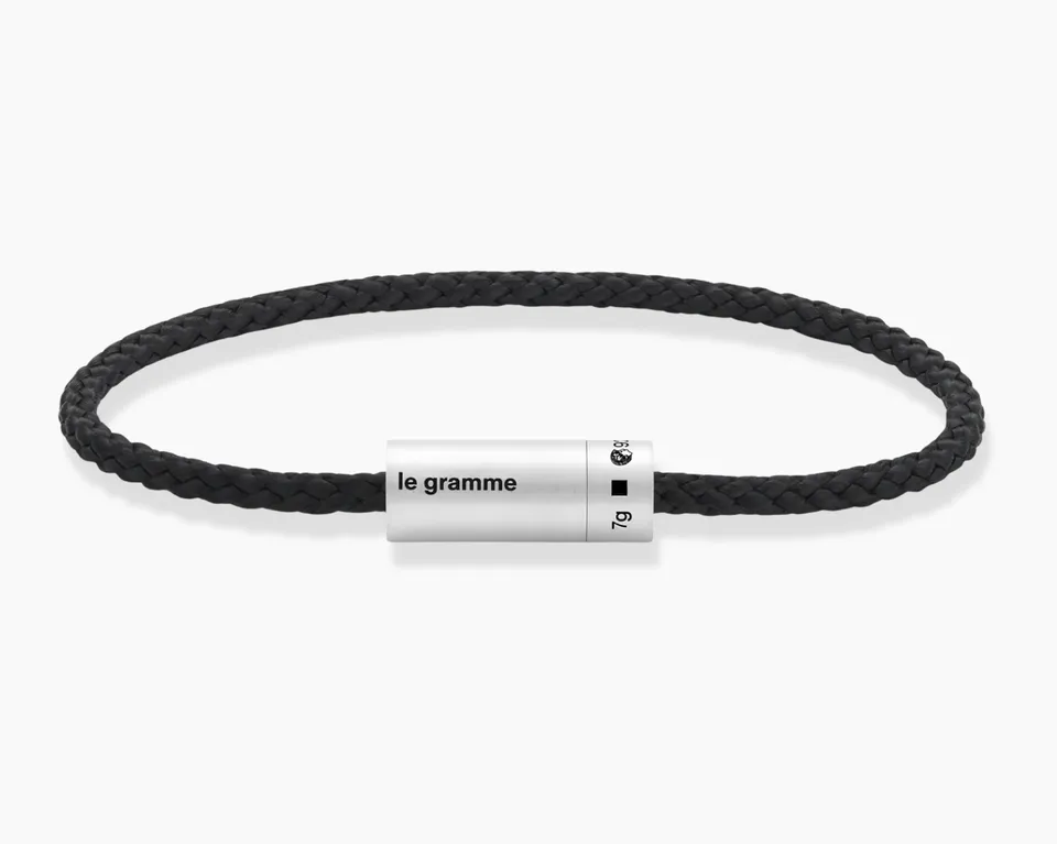 le-gramme-bracelet-c-ble-nato-noir-le-7g-fermoir-argent-925 image 1