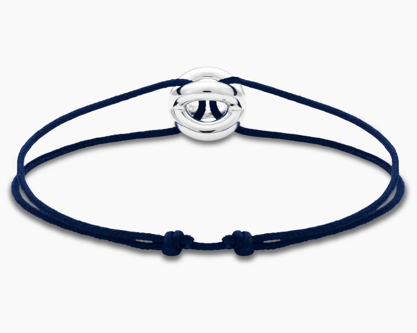 le-gramme-bracelet-cordon-entrelacs-bleu-marine-le-3g-argent image 2