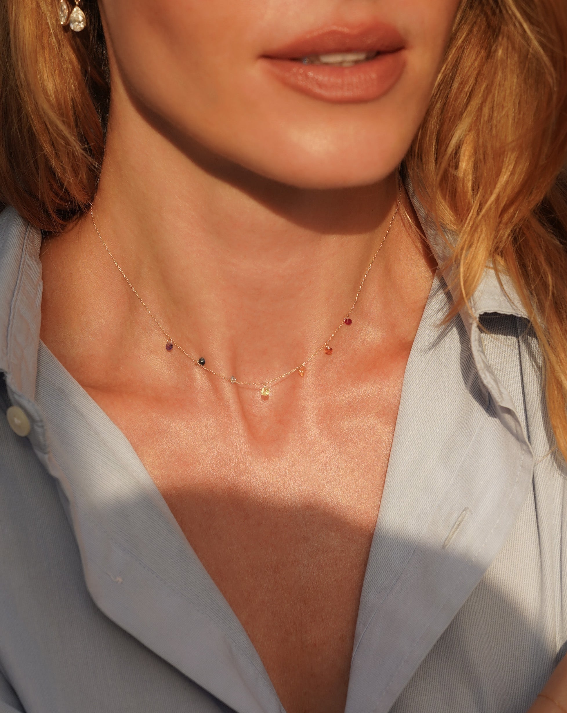 pers-e-paris-collier-sept-chakras-pm-or-18-carats-pierres-fines image 2