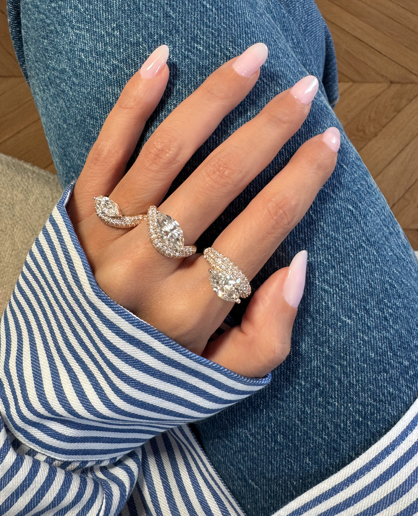 pers-e-paris-wave-marquise-pav-e-bague-or-9-18-carats-diamant-0-5-carat image 6