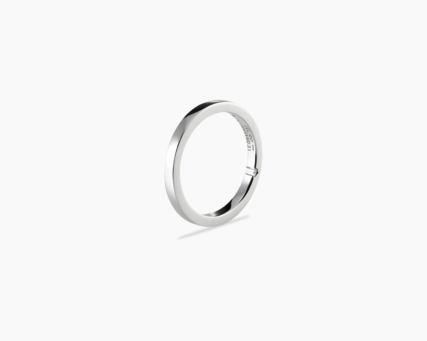 le-gramme-bague-ruban-2mm-la-5g-sertie-diamant-argent-poli image 2