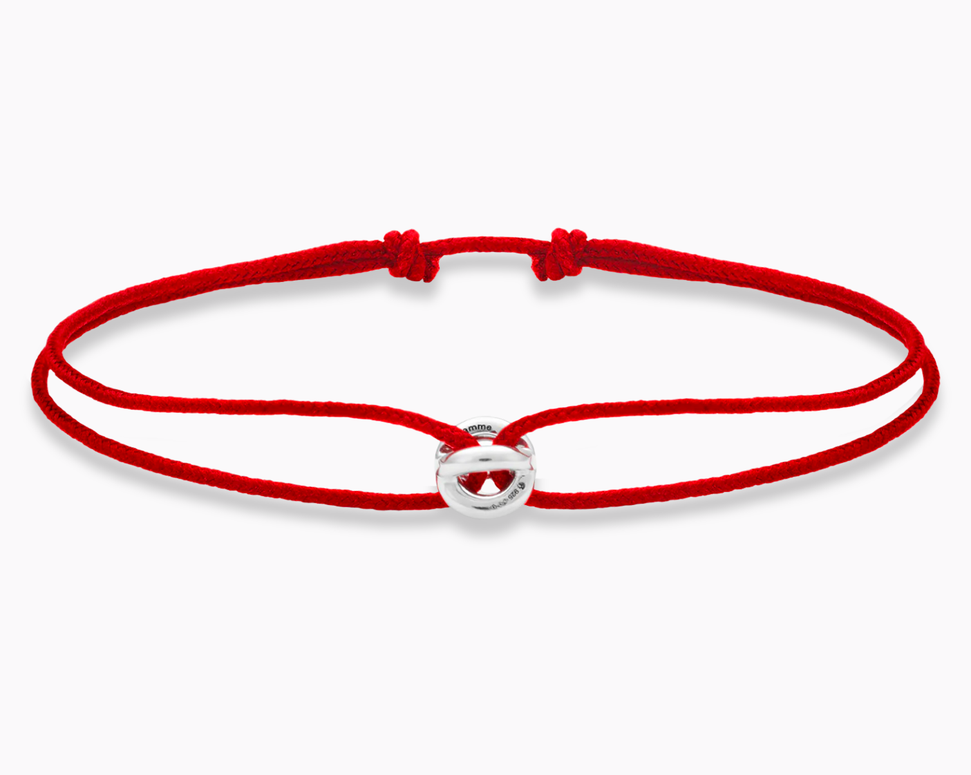 le-gramme-bracelet-cordon-entrelacs-rouge-le-1g-argent image 1