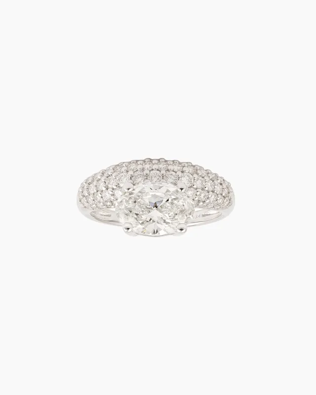 pers-e-paris-bague-dome-oval-pav-e-or-9-carats-et-diamants-de-laboratoire-2-cara image 1