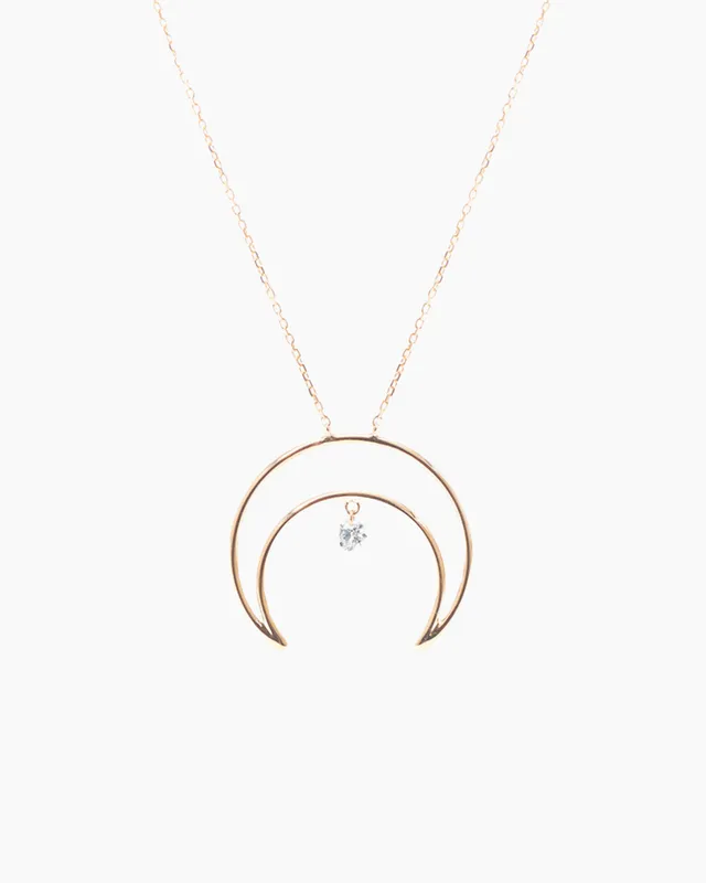 pers-e-paris-collier-s-l-n-fly-me-to-the-moon-collier-croissant-de-lune-or-rose- image 1