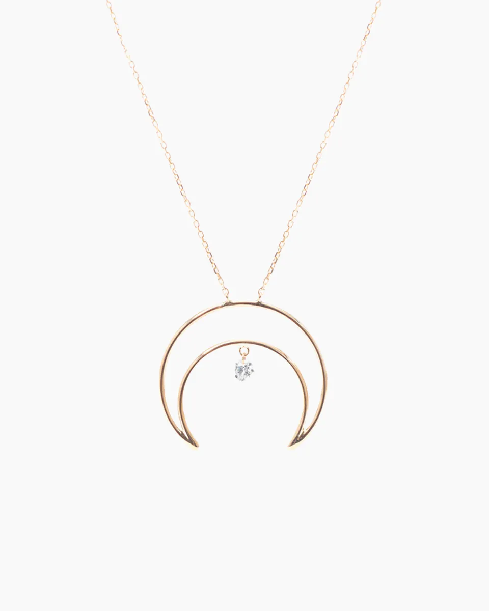 pers-e-paris-collier-s-l-n-fly-me-to-the-moon-collier-croissant-de-lune-or-rose- image 1