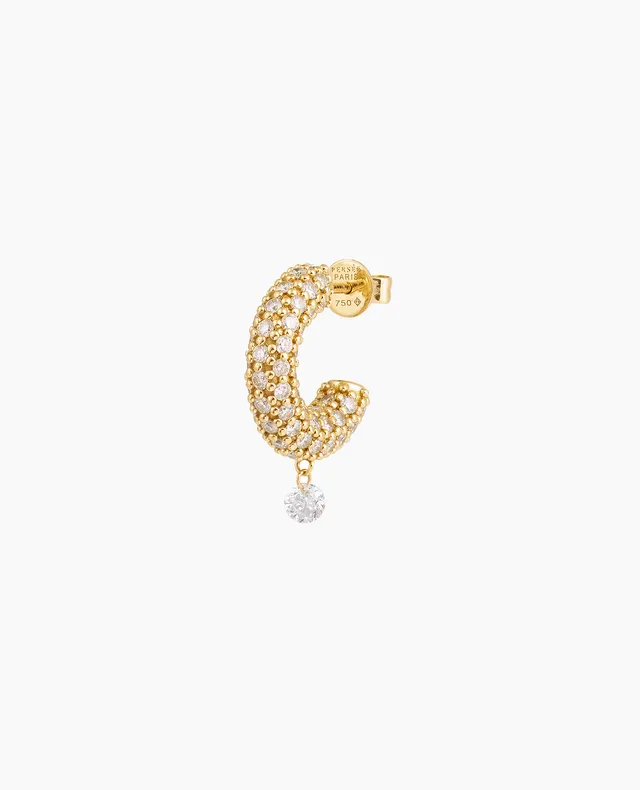 pers-e-paris-mono-boucle-d-oreille-cr-ole-pav-e-bridal-or-18-carats-diamants image 1