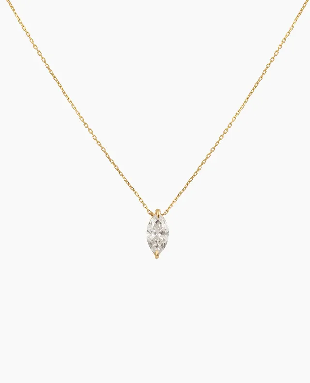 pers-e-paris-collier-marquise-bridal-or-9-carats-diamant-laboratoire image 1