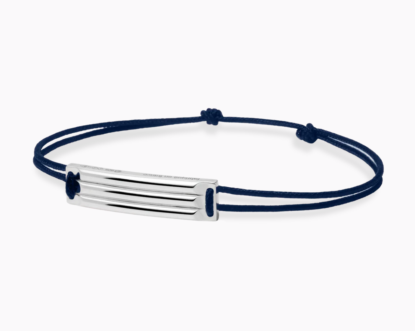 le-gramme-bracelet-cordon-bleu-marine-godron-le-5g image 2
