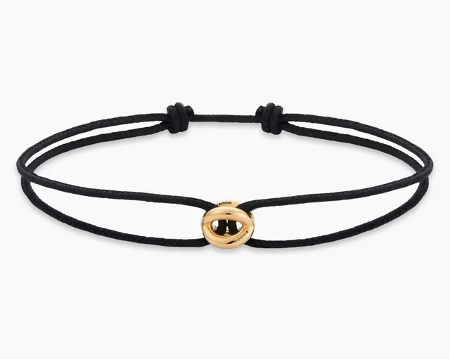 le-gramme-bracelet-cordon-entrelacs-noir-le-1g-or-jaune-750 image 1