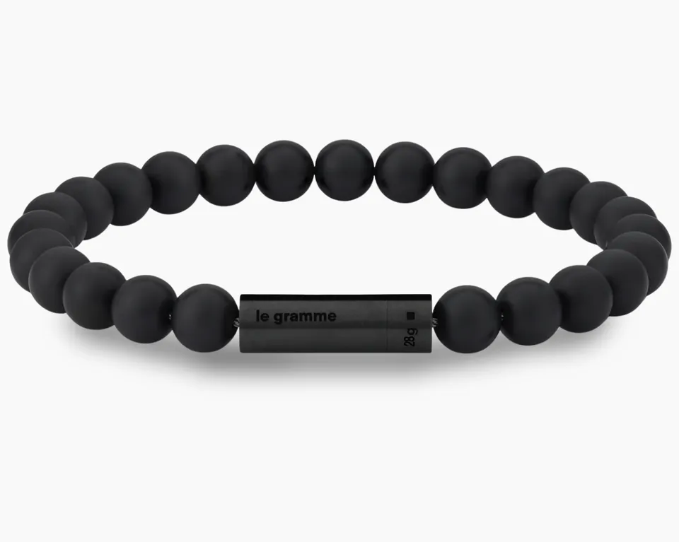 le-gramme-bracelet-beads-le-28g-c-ramique-noire-perles-7-mm image 1