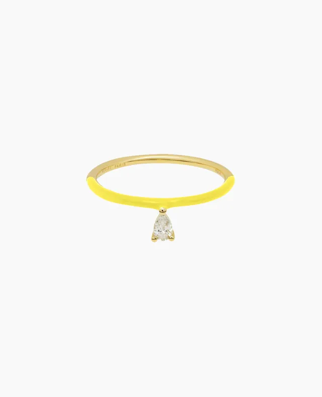 pers-e-paris-bague-enamel-jaune-un-diamant-poire-or-18-carats-mail-et-diamant image 1