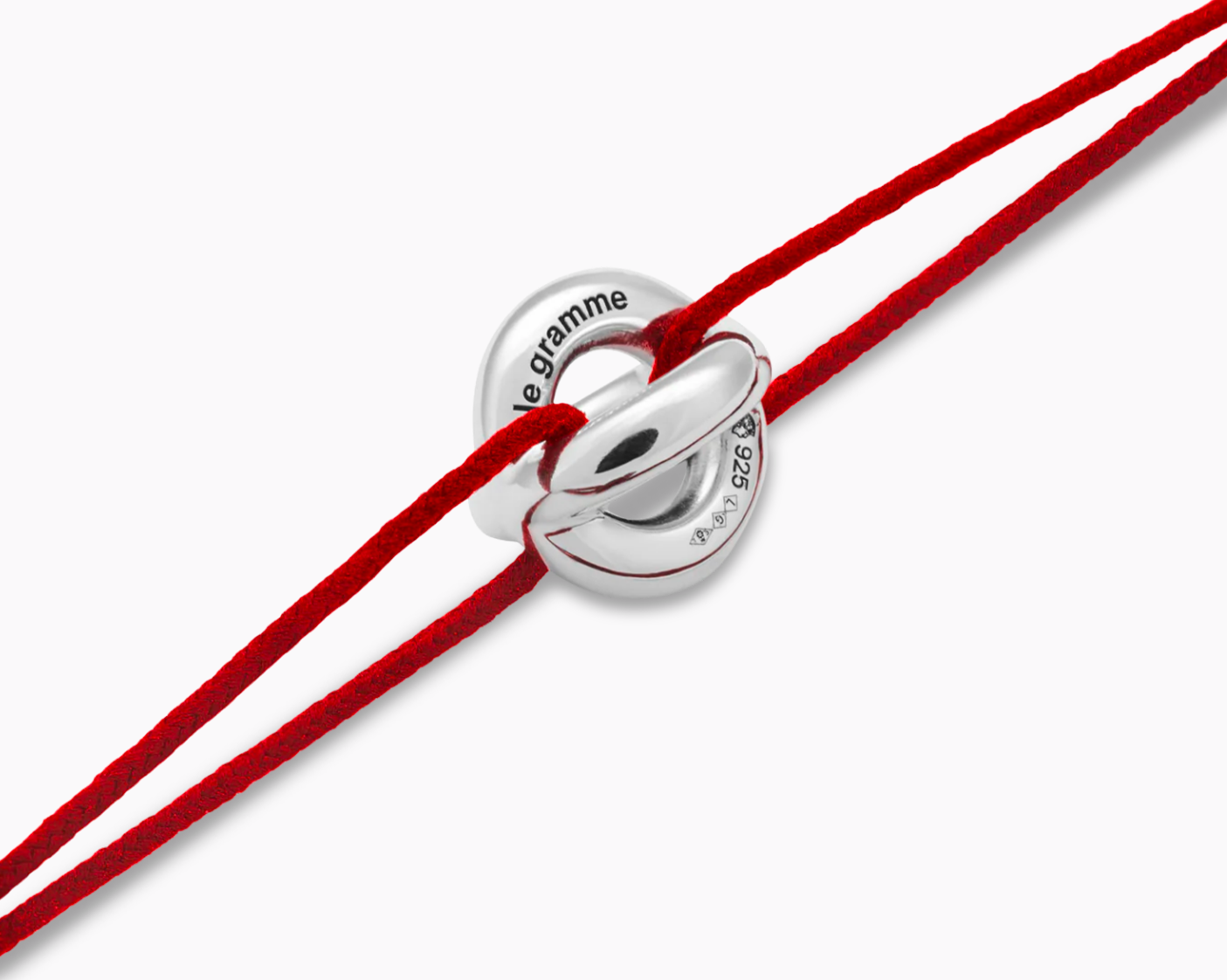le-gramme-bracelet-cordon-entrelacs-rouge-le-3g-argent image 3