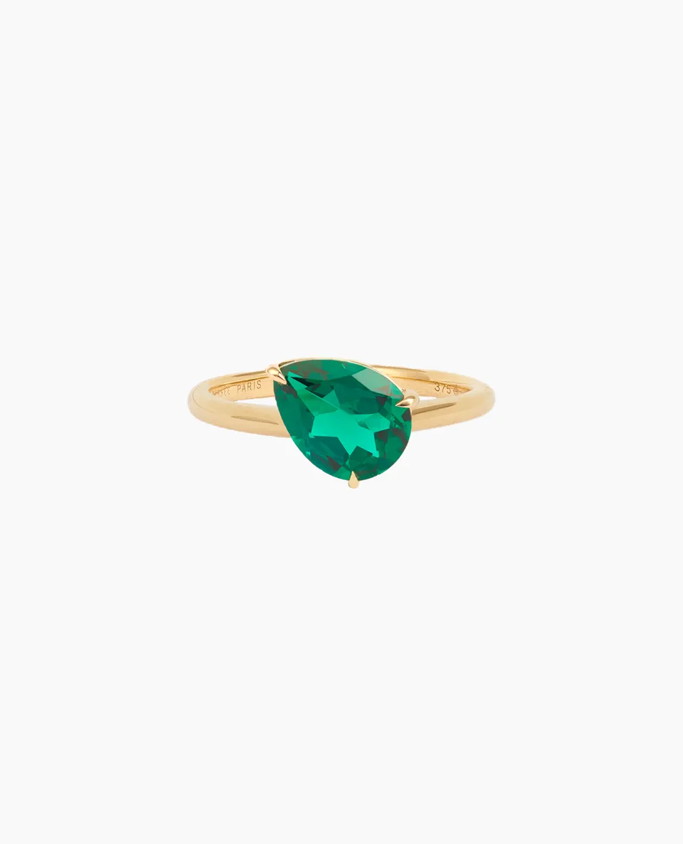 pers-e-paris-bague-iris-meraude-or-9-carats-meraude-laboratoire-1-carat image 1