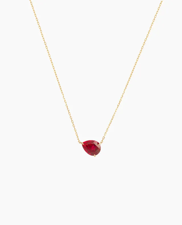 pers-e-paris-collier-iris-rubis-or-9-carats-poire-pench-e-1-carat image 1