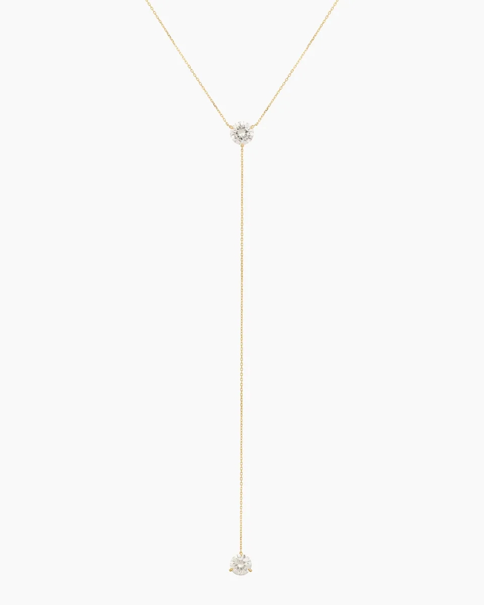 pers-e-paris-collier-cravate-dana-or-9-carats-2-diamants-2-carats image 1
